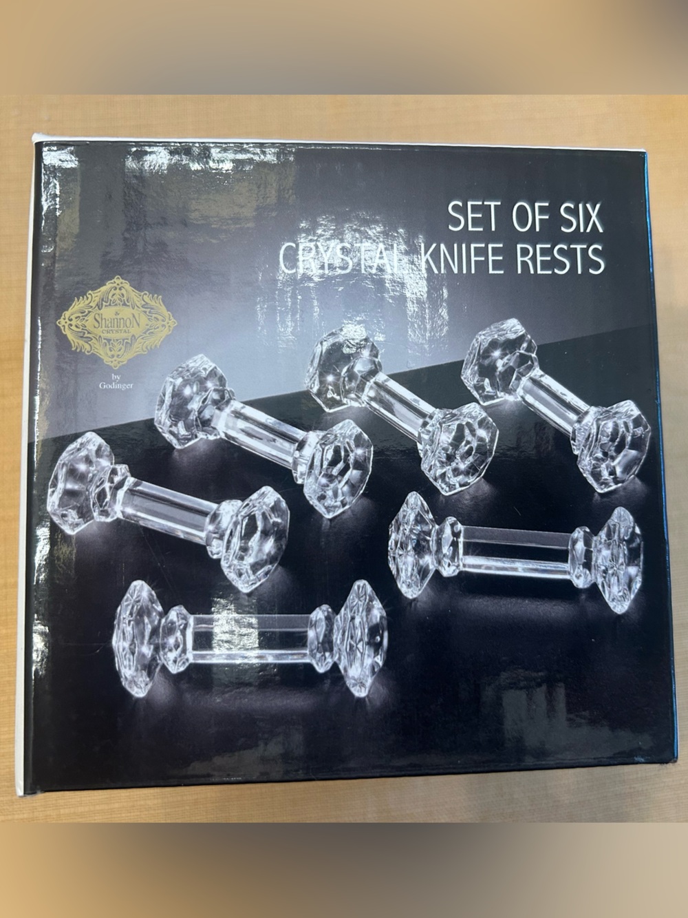 Godinger Clear Crystal Knife Rests (Set of Six)
